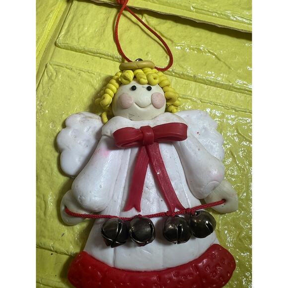 Vintage Polymer Dough Angel Christmas Ornament - Picture 3 of 4